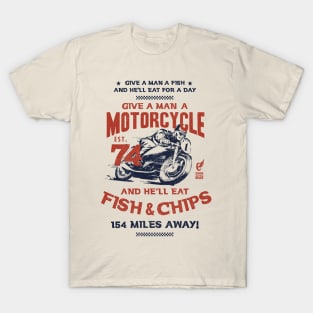 Fish and Chips Motorcycle T-Shirt